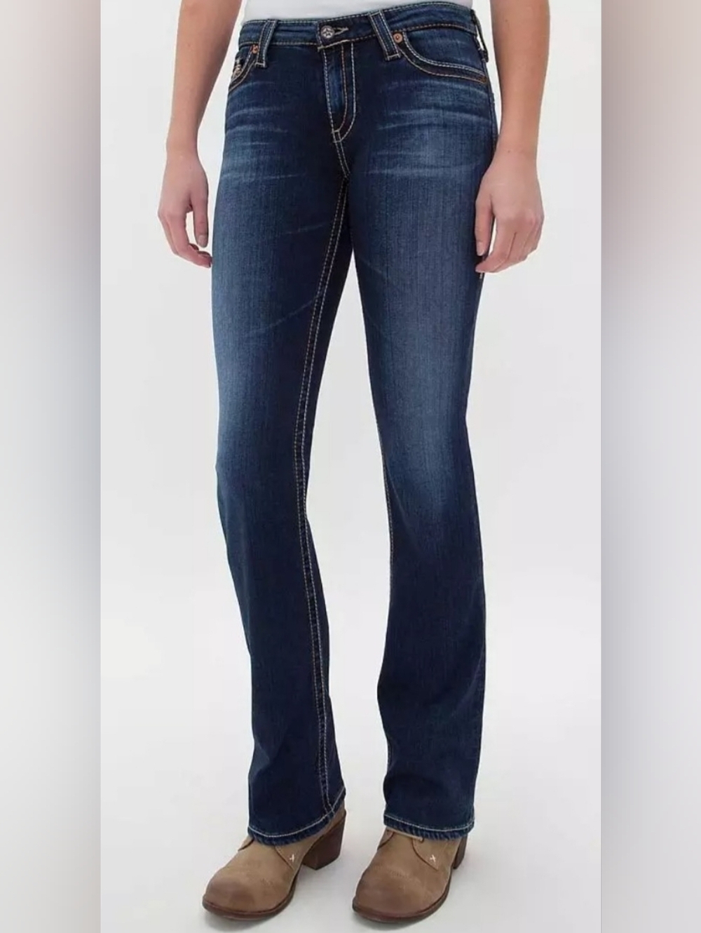 Big Star Maddie Mid-Rise Bootcut Women's Dark Wash Jeans Size 26